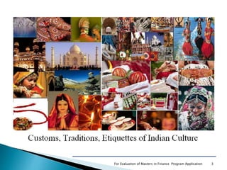 For Evaluation of Masters in Finance Program Application 3
 