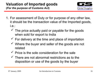 Comprehensive Overview of Indian Customs Laws and Procedures | PPT