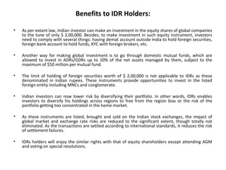 Idr Examples Indian depository receipts (IDR's) a glimpse | PPT