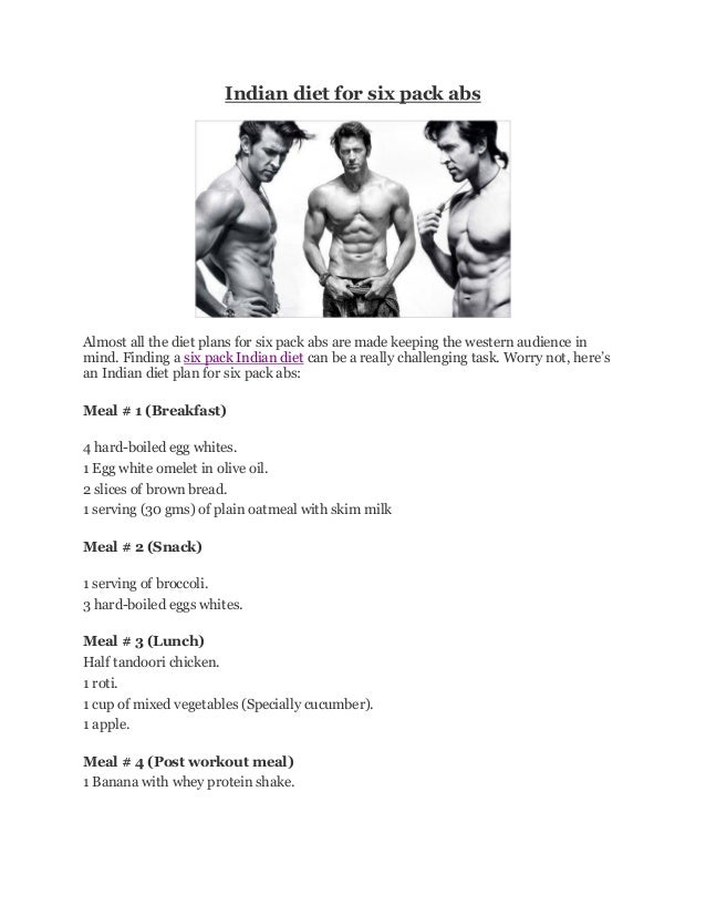 Indian Diet Chart For Six Pack Abs