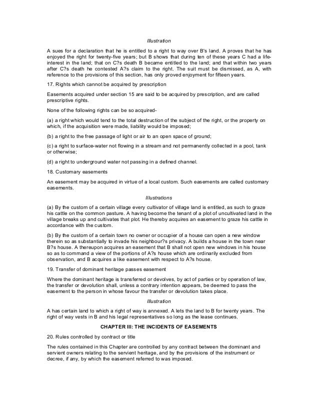 indian easement act The easements act, 1882 (act no v of 1882) 1908, shall” were substituted, for the words, commas and figures “indian limitation act, 1877. indian easement act The easements act, 1882 (act no v of 1882) 1908, shall” were substituted, for the words, commas and figures “indian limitation act, 1877.