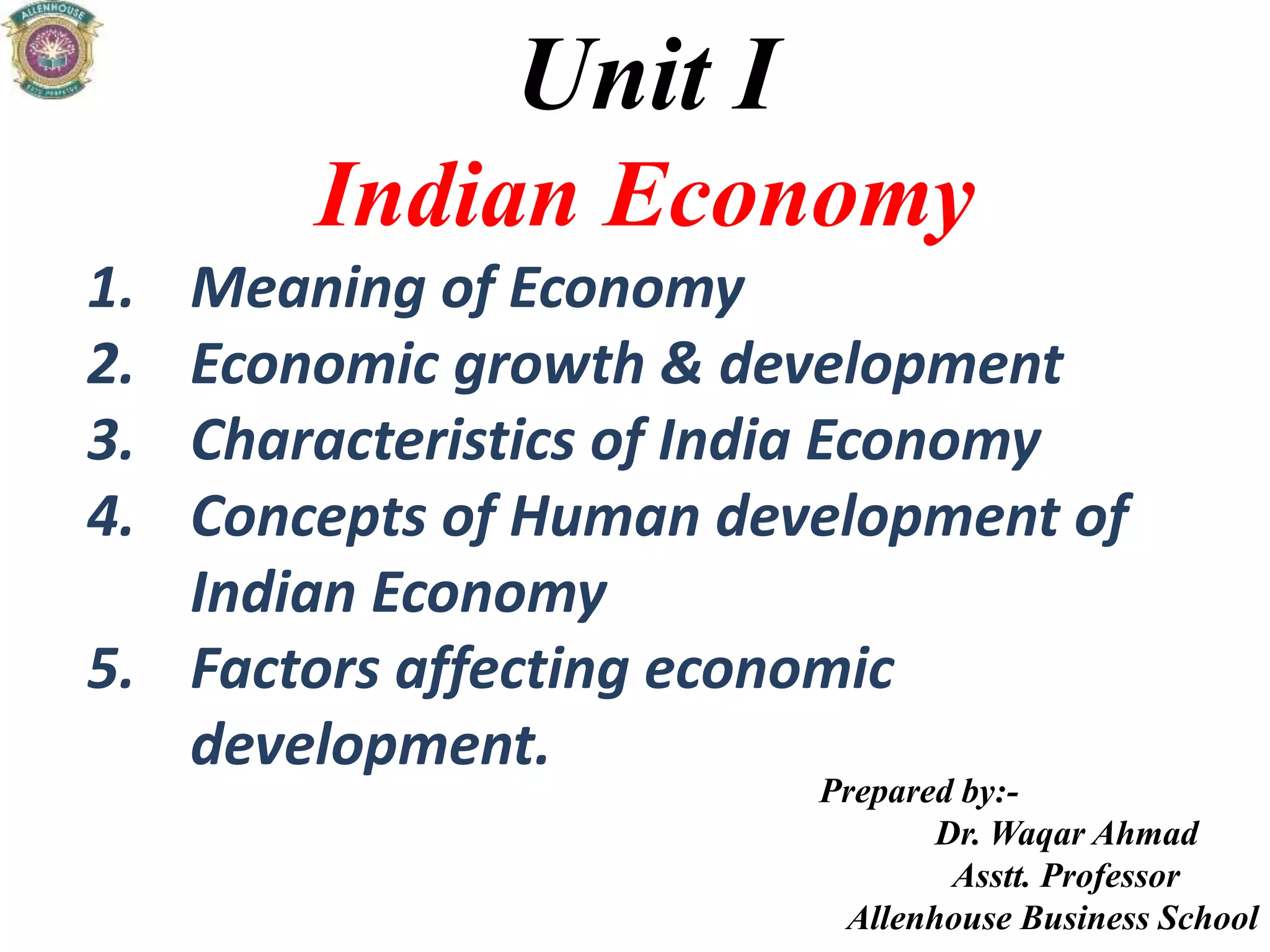 Indian economy 1 | PPT