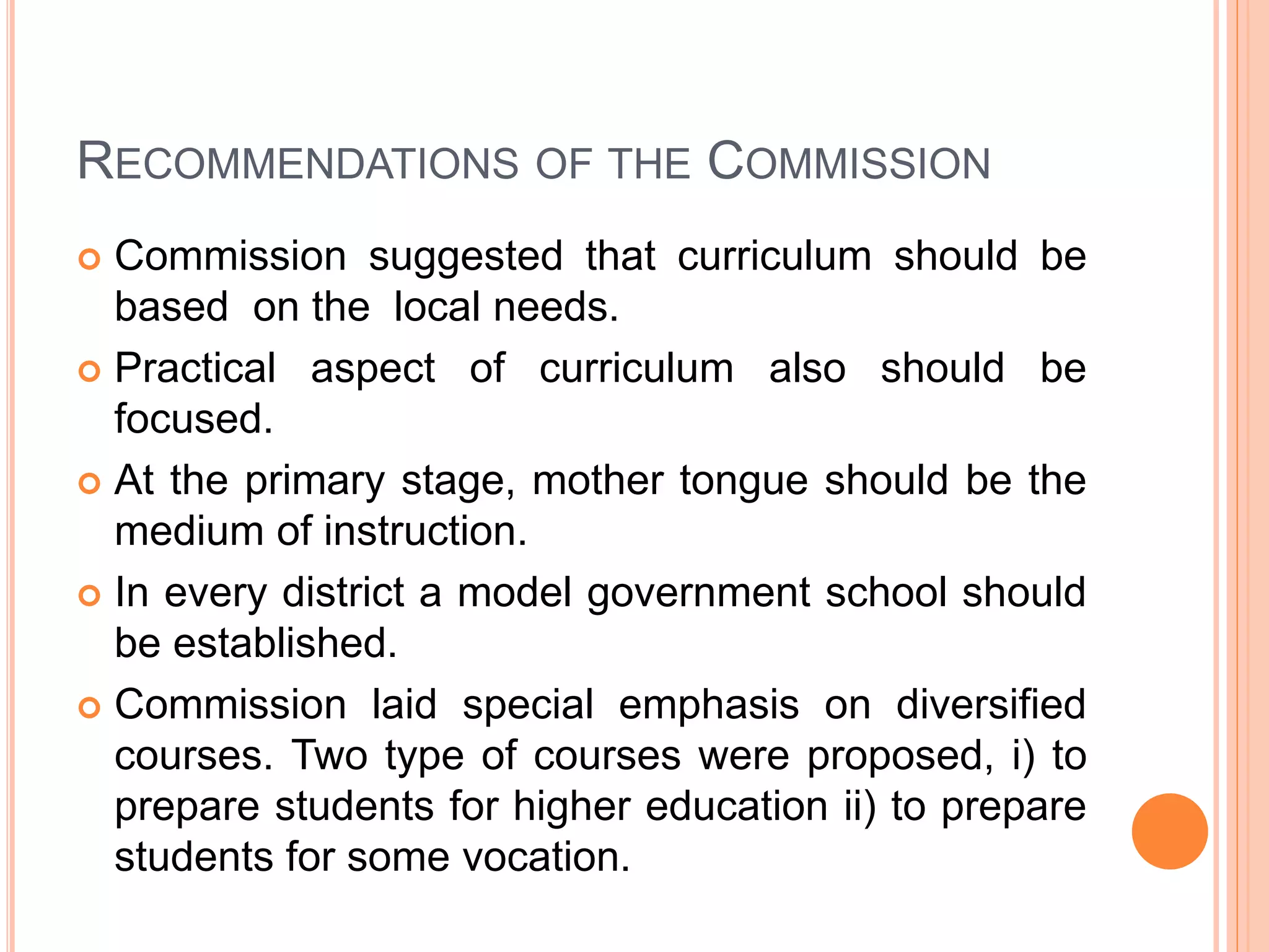 Indian education commission | PPTX