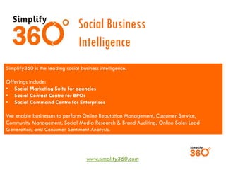 Leaders use Simplify360
Clients
Partners
Worldwide
Brazil and LatAM Saudi Arabia
USA
Worldwide
Singapore & India
 