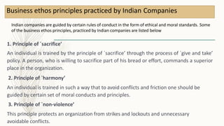 Business ethos principles practiced by Indian Companies
Indian companies are guided by certain rules of conduct in the for...