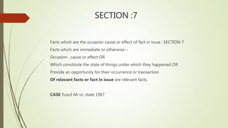 FACT AND FACT IN ISSUE UNDER EVIDENCE ACT visual data 4