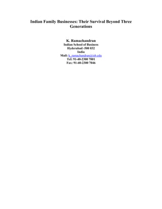 Indian family businesses | PDF