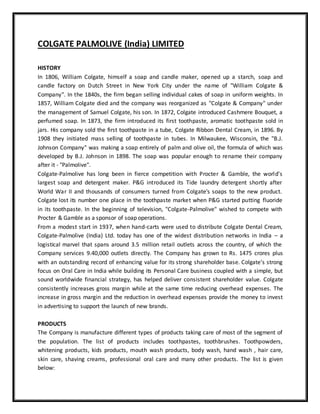 Colgate Distribution Network Indian fmcg sector | DOCX
