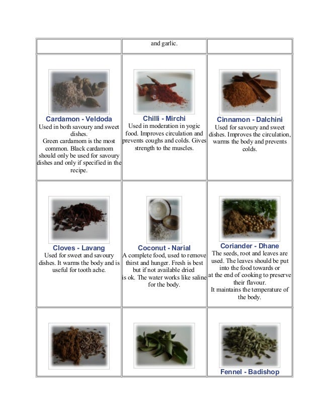 Indian food ingredients