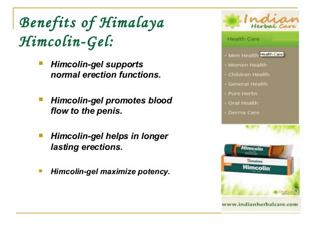 Himalaya Himcolin Gel Use