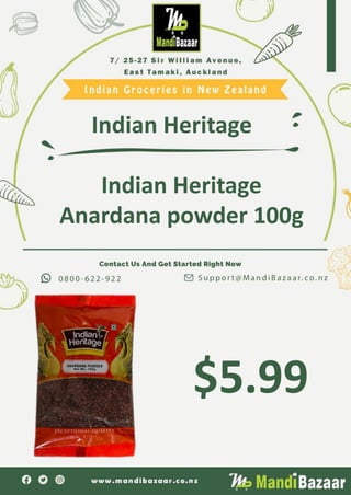 Indian Heritage
Anardana powder 100g
$5.99
Indian Heritage
 