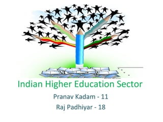 Indian Higher Education Sector
Pranav Kadam - 11
Raj Padhiyar - 18
 