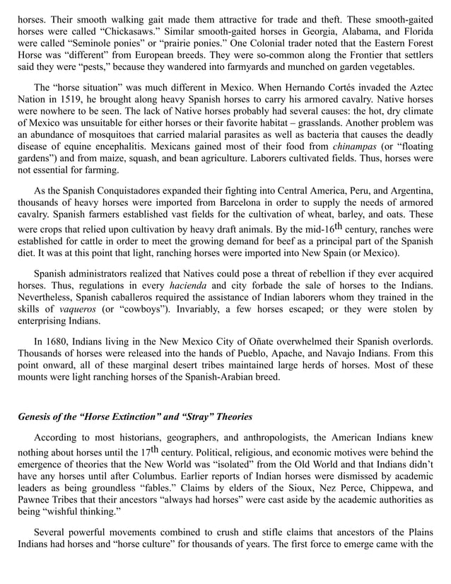 Indian Horses Before Columbus Evidences in America