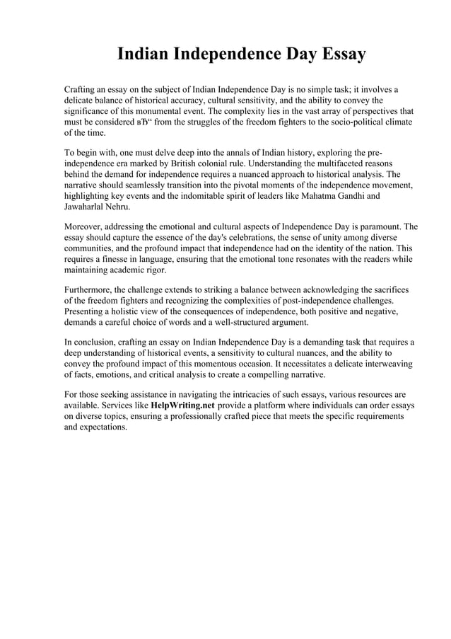 independence day essay in hindi pdf
