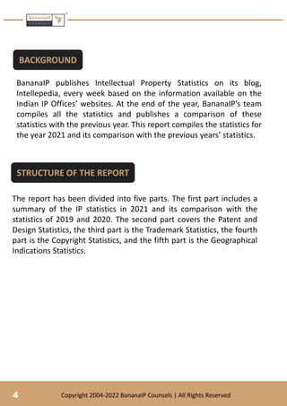 INDIAN INTELLECTUAL PROPERTY STATISTICS REPORT, 2021 | PPTX