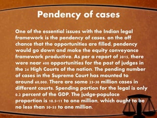 Pendency Indian judiciary(Introduction, Problems and Solution) | PPT