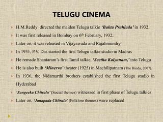 Indian language cinema, pioneers talkies | PPTX
