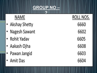 GROUP NO –
2
 