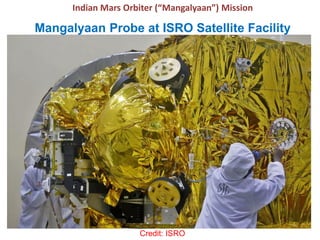 Indian Mars Orbiter (“Mangalyaan”) Mission
Mangalyaan Probe at ISRO Satellite Facility
Credit: ISRO
 