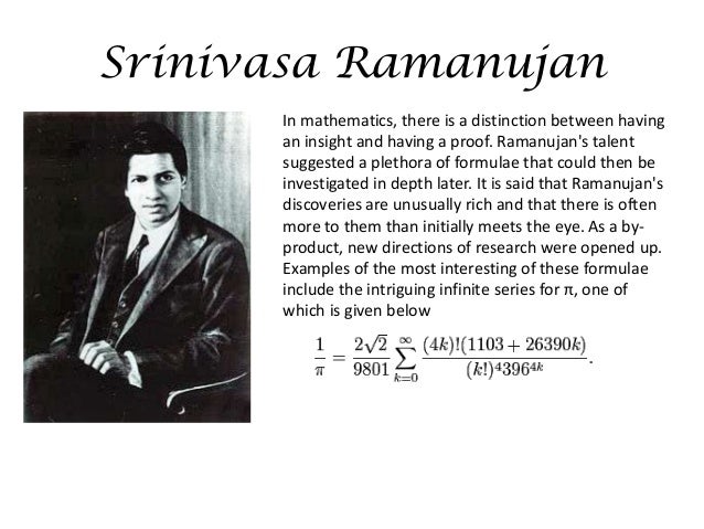 Essay on Srinivasa Ramanujan - Words