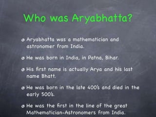 Indian Mathematicians Ppt Indian Mathematicians Ppt