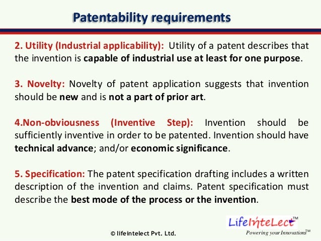 patent for an requirement a for obtaining invention Requirements Patent Indian Patentability Law: