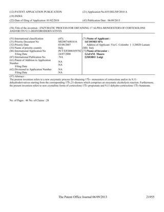 Indian Patent Office Publishes Indian Patent Applications and Patent ...