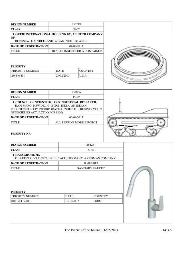 indian patent office publishes patent industrial design journal havin