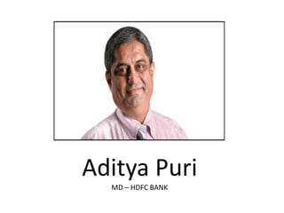 Aditya Puri
MD – HDFC BANK
 