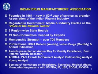 Idma Indian Pharma - An Overview by IDMA Secretary General Daara B Patel | PDF