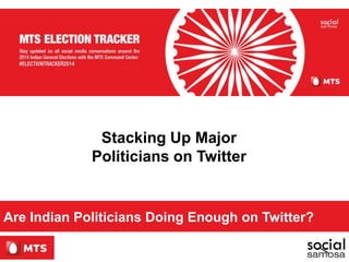 Stacking Up Major
Politicians on Twitter
Are Indian Politicians Doing Enough on Twitter?
 