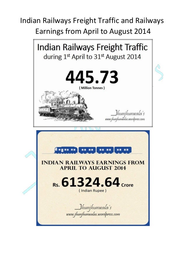 Indian Railways Revenue Earnings with Freight Traffic during April to…