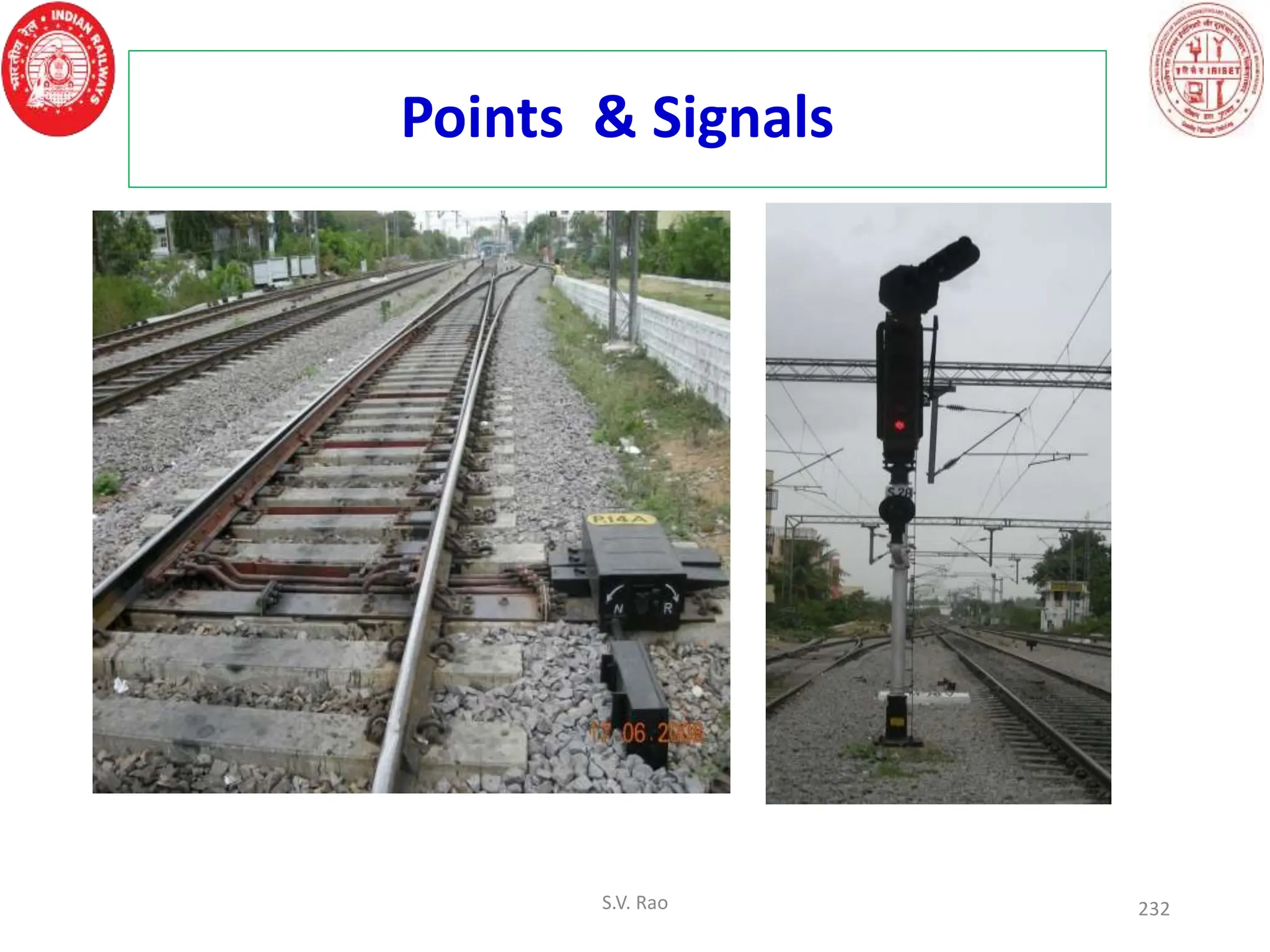 Points & Signals
S.V. Rao 232
 