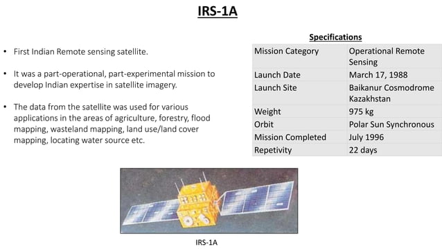 Indian remote sensing satellites | PPTX | Geography | Science