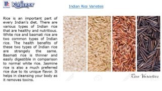 Indian Rice Varieties
 