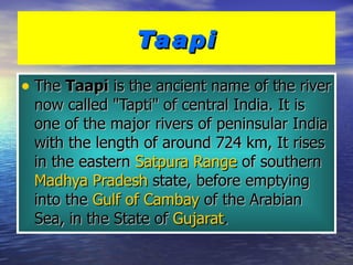 Tapti Indian rivers | PPT