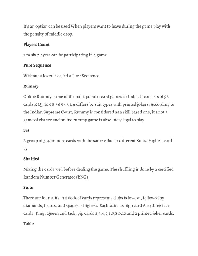 INDIAN RUMMY RULES PDF PDF
