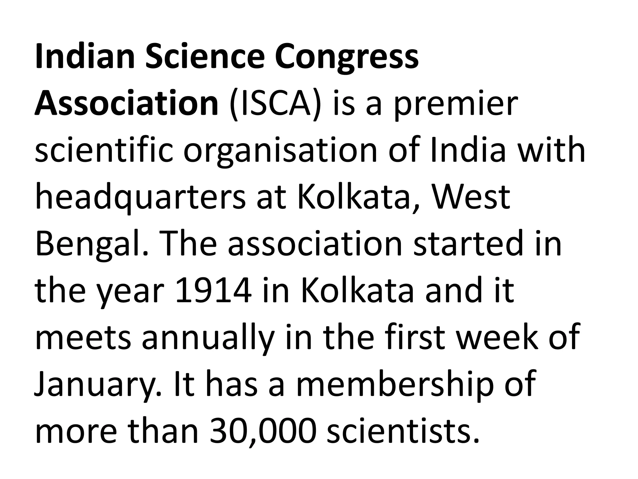 Indian science congress association PPT