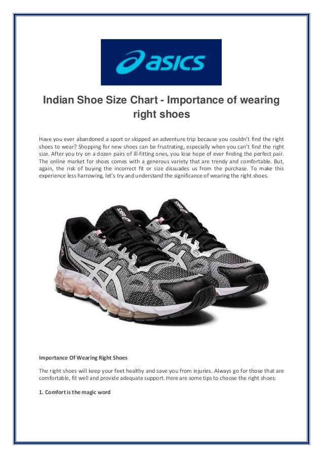 Indian Shoe Size Chart Importance of wearing right shoes.pdf