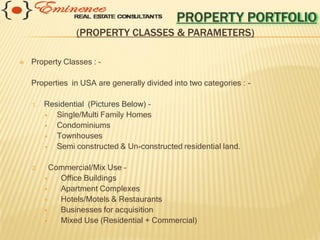 Property Class Types Indians Invest In USA Real Estate@ 9999389911 | PDF