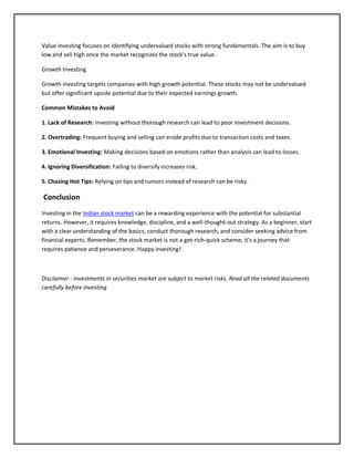 Indian Stock Market for Beginner's Guide | PDF