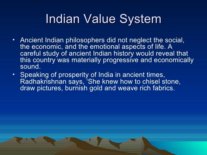 essay on indian value system