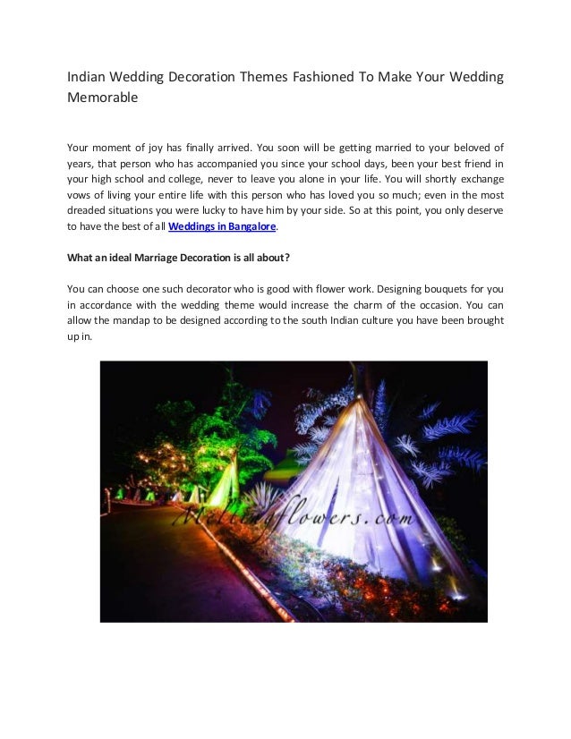 Indian Wedding Decoration Themes Fashioned To Make Your Wedding Memor