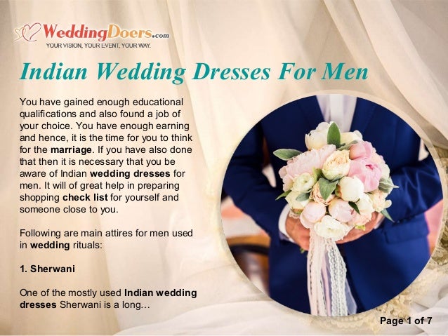 Indian Wedding Dresses For Men