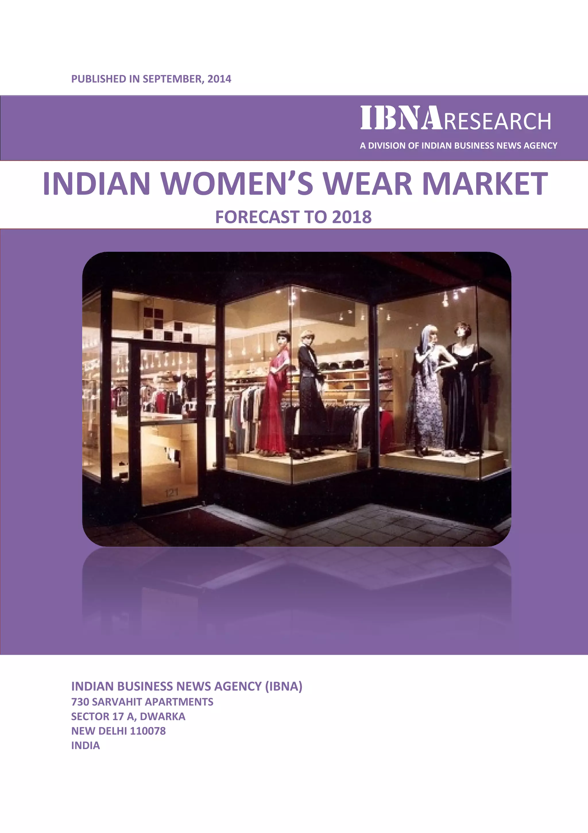 Indian women's wear market forecast to 2018 PDF