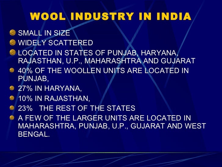 Indian wool industry and finishing, avikanagar
