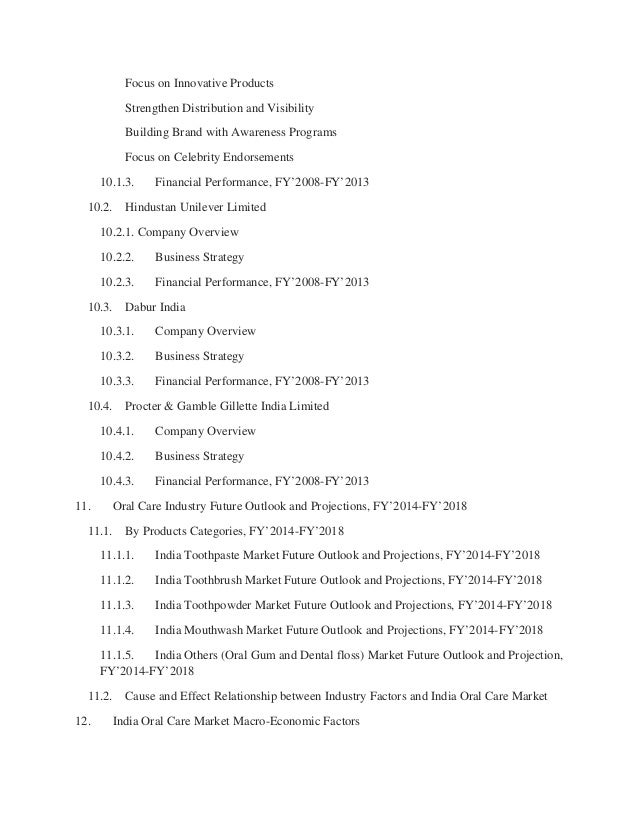 Healthcare Industry India Oral Care Industry Research Report