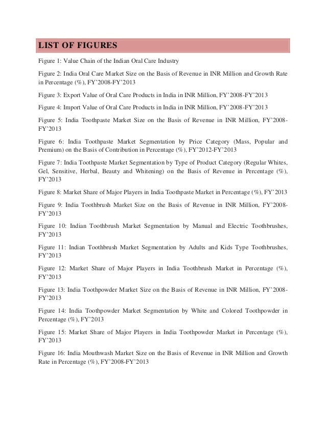 Healthcare Industry India Oral Care Industry Research Report