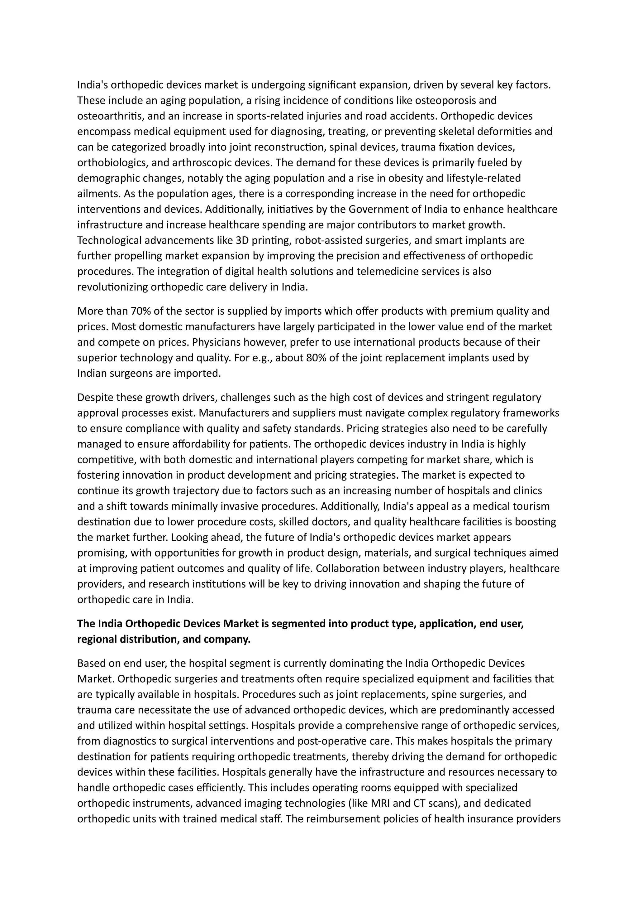 India Orthopedic Devices Market: Unlocking Growth Secrets, Trends and ...