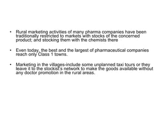 Pharma in Rural India | PPT